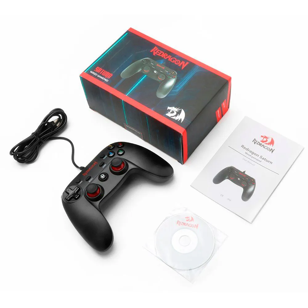 Controle Gamer Usb 2.0 Para Pc E Ps3 Saturn Preto Redragon